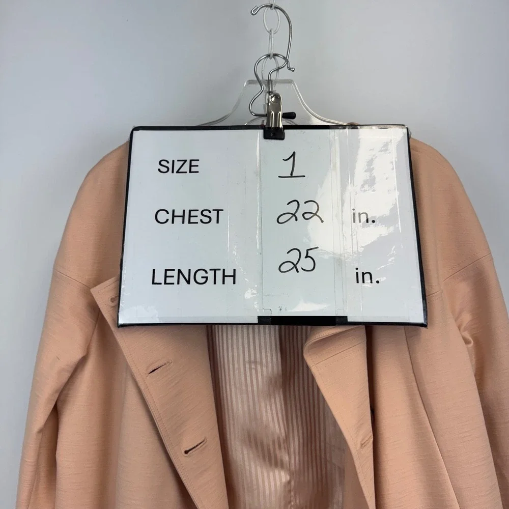 Black‎ Label by Chicos Peach Double Breasted Textured Jacket Size 1 Medium